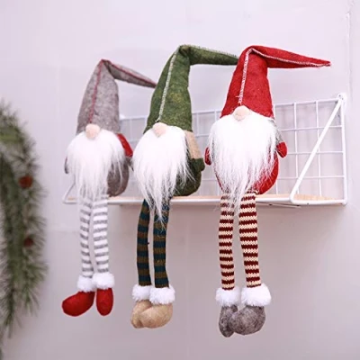 Image of Leipple Gnome Christmas Ornaments Gonk Decoration Handmade Swedish Tomte Gnomes Plush Scandinavian Santa Elf Table Tree Hanging Home Decor 3 Packs