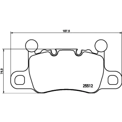 Image of 2600766 Brake pad set BREMBO P 65 038 prepared for wear indicator without accessories, with counterweights PORSCHE: Cayenne, Panamera, 911 Coupe