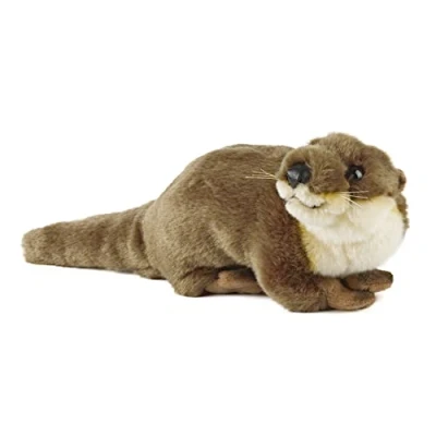 Image of Living Nature Otter, Realistic Medium Soft Cuddly Otter Toy, Naturli Eco Friendly Plush, 21cm, Brown
