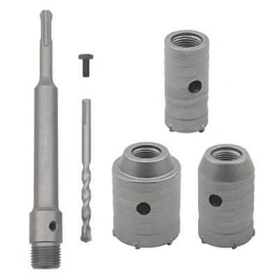 Image of Unxuey Carbide Steel Concrete Cement Hole Saw Drill Bit Wall Stone SDS Plus Shank 35mm / 45mm 55mm Cutter with 200mm Connecting Rod for Brick