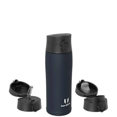 Image of Super Sparrow Water Bottle Stainless Steel 18/8 Travel Mug 500ml Insulated Metal BPA Free Leakproof Drinks