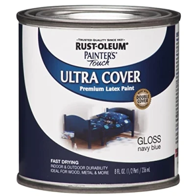 Image of Rust Oleum 1922730 Painter&#039;s Touch Brush On Paint Enamel, Gloss Navy Blue, 8 Fl Oz (Pack of 1)