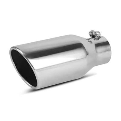 Image of Car End Pipes Inlet 63mm 2.5&quot; Outlet 101mm 4&quot; Exhaust Tail Muffler Tip Pipe Universal Stainless Steel Tailpipe