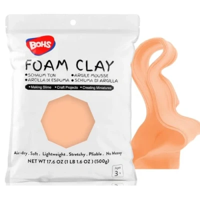 Image of BOHS Peach Modeling Foam Clay Squishy,Soft, Air Dry for School Project,Cosplay,Fake Bake, Slime Supplies 1.1 Lbs/ 500 Grams