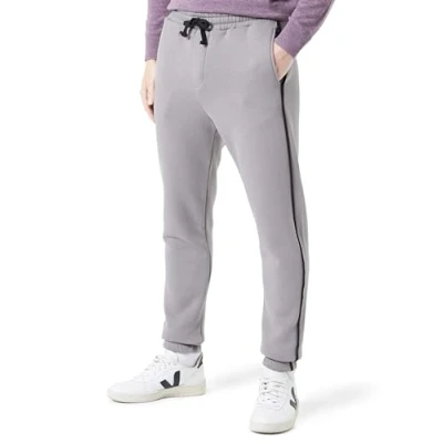 Image of Koton Men&#039;s Strip Printed Drawstring Pocket Detail Jogger Sweatpants, Grey(044), S