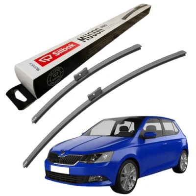 Image of Silbak Windscreen Wipers, fits for SKODA FABIA (2014 ONWARDS) Front Wiper Blades, 600mm/400mm