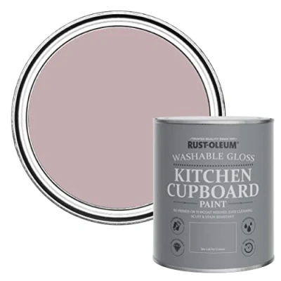 Image of Rust Oleum Pink Kitchen Cupboard Paint in Gloss Finish Little Light 750ml
