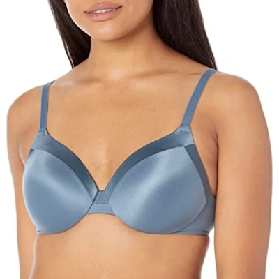 Image of Maidenform Women&#039;s Comfort Devotion Underwire, Convertible T Shirt Bra (Retired Colors) Full Coverage, Bleached Indigo, 34D