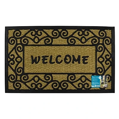 Image of JVL Woven Coir Tuffscrape Doormat, 45x75cm, Welcome