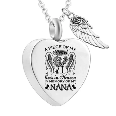 Image of xbiez Parent/Pet Ashes Necklace Locket for Animal Pet Mom Ashes/Hair Heart