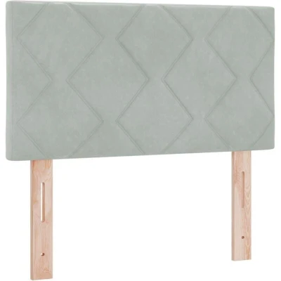 Image of vidaXL LED Headboard Diamond Blocks Design Light Grey 80 cm Velvet