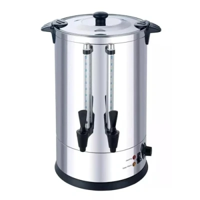 Image of CVS Stainless Steel Electric Catering Urn 12.4 Liter 1650 Watt Water Boiler Tea Kettle Level Indicator Anti drip Tap Temperature Control Commercial Coffee (12.4 Liter)