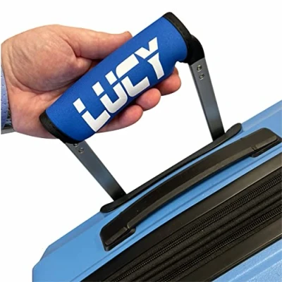 Image of Luggage Handle Wrap/Cover for Suitcase/bags Grip/Case Identifier perfect travel Neoprene Wrap printed with name Tag (Royal Blue, Twin Pack)