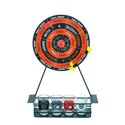 Image of Other 617006 Down in One Adult Drinking Game with Mini Dart Board and Shot Glasses, Red