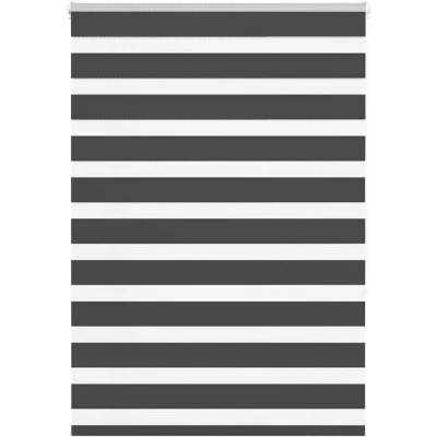 Image of vidaXL Zebra Blind Black 110x150 cm Fabric Width 105.9 Polyester