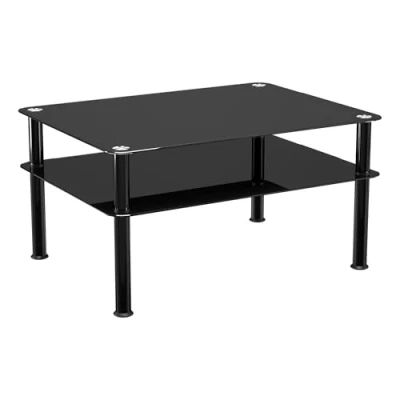 Image of AVF SDCT8060BB Glass Coffee Table Black