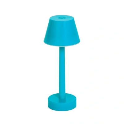Image of Lindby LED rechargeable lamp Gaja, blue, USB, IP44, RGBW, dimmable
