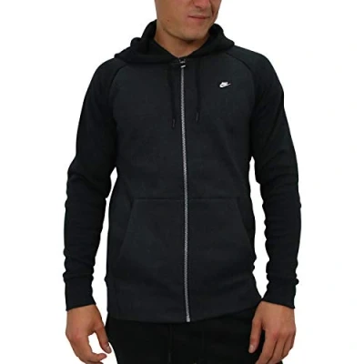 Image of NIKE Men Sportswear Optic Full Zip Hoodie Black/Heather/Black, Small