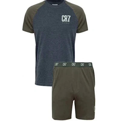Image of CR7 Cristiano Ronaldo Men&#039;s Short Sleeve Pyjama Set, Grey, Khaki, 2XL