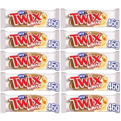 Image of Twix White Chocolate Biscuit Twin Bars 46g (10 Pack)