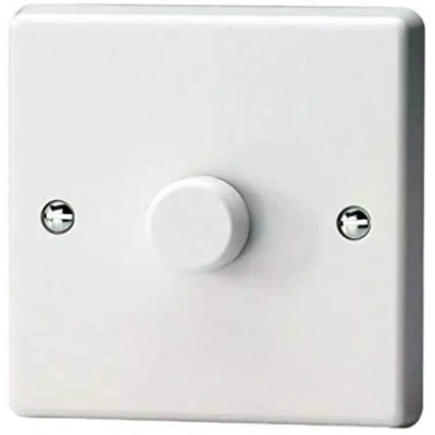 Image of Varilight 1 Gang or 2 Way Push on/Push off 500 Watt Low Voltage Intelligent Dimmer with Leading E IQP501W