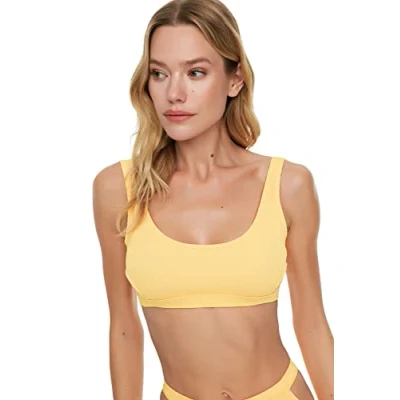 Image of Trendyol Women Bandeau Woven Bikini Top Orange