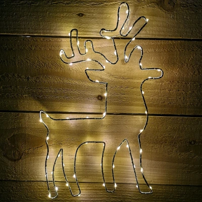Image of 38cm Light up Iron Christmas Reindeer Silhouette with 60 Warm White LEDs