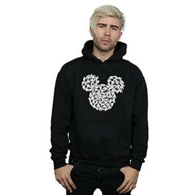 Image of Disney Men&#039;s Mickey Mouse Head of Hands Hoodie Black Large