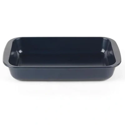 Image of Progress BW11679WK Thermo Glass Roasting Tin Large Roaster, Baking Dish, for Oven, Freezer, Microwave, Lasagne Easy Grip, Triple Layer Technology, Bakeware Meal Prep, 29cm, Navy Blue
