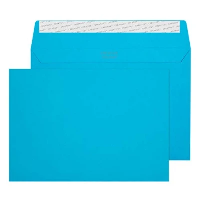Image of Blake Creative Colour C5 162 x 229 mm 120 gsm Peel &amp; Seal Wallet Envelopes (45310) Caribbean Blue Pack of 25