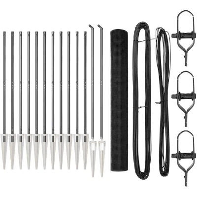 Image of vidaXL Welded Wire Fence with 13 Spike Posts Grey 1,2x25 m Steel