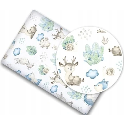 Image of BABYMAM 120x60cm Fitted Sheet 100% Cotton for Baby Cot Wolf in the Forest