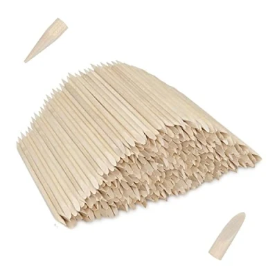 Image of 400 Pcs Orange Wood Nail Sticks Double Sided Cuticle Sticks, Art Stick, Manicure Wooden for Manicures &amp; Pedicures 11.5cm