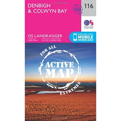Image of Landranger Active 116 Denbigh &amp; Colwyn Bay Map With Digital Version