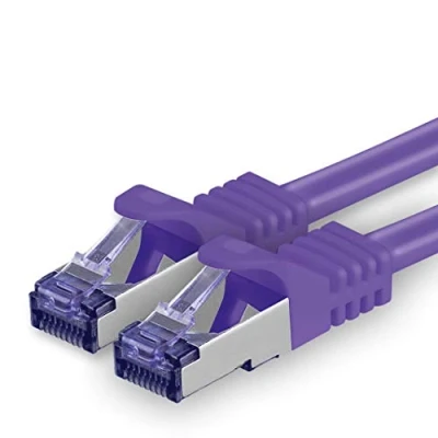 Image of 1aTTack.de Cat.7 Lan Ethernet cable 3 meter Violet Cat7 Network 10GBASE T 10000 Mbps SFTP PIMF patchcable RJ45 plug
