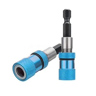 Image of TOOLDO 2PCS Hex Shank Magnetic Screwdriver bit Holder 1/4 Inch 60mm Quick Change Socket Driver bar for Screws, Nuts, and Any Drill