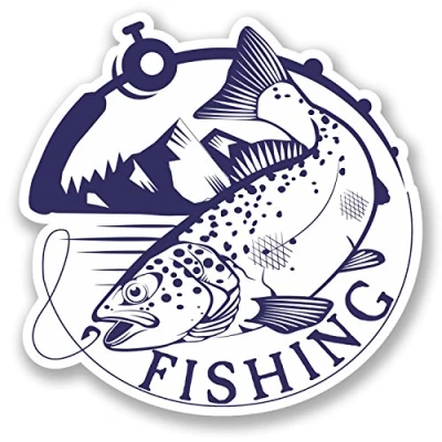 Image of 2 x 10cm Fishing Vinyl Sticker iPad Laptop Car Tackle Box Dad Fish #5251 (10cm 10cm)