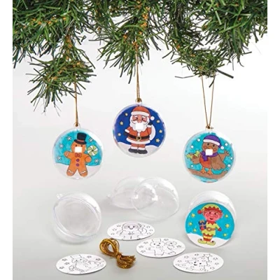 Image of Baker Ross AT163 Penguin Christmas Colour in Baubles, Festive Arts and Crafts (Pack of 8), Assorted