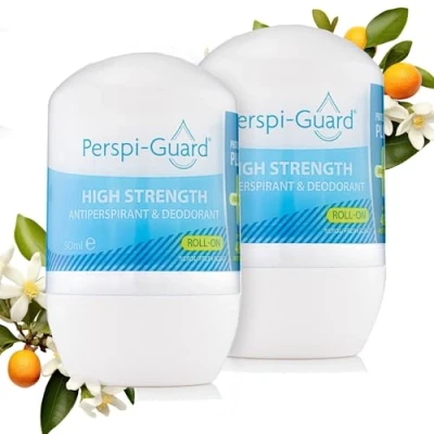 Image of Perspi Guard Strong Antiperspirant and Roll On Deodorant with Neroli 48 Hour Scented for Men Women to Prevent Sweating Odours w/Aloe Vera Kojic Acid Twin Pack