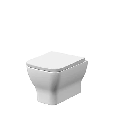 Image of nuie NCG441 Ava Modern Bathroom Wall Hung Toilet Pan and Soft Close Seat, 480mm, White