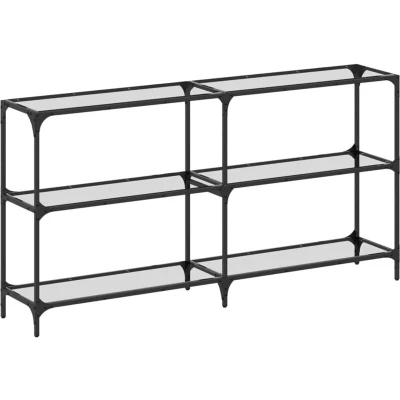 Image of vidaXL Console Table with Transparent Glass Top 158.5x30x81 cm Steel