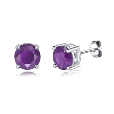 Image of Philip Jones Sterling Silver Amethyst Gemstone Earrings