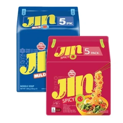 Image of OTTOGI Jin Ramen MILD SPICY &amp; Korean Instant Ramyun Noodles 120g (Pack of 10)