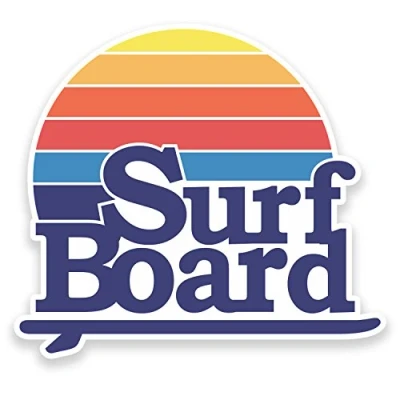 Image of 2 x 10cm Retro Surf Board Vinyl Sticker Decal Laptop Car Travel Cool #9115 (10cm Wide 9cm High)