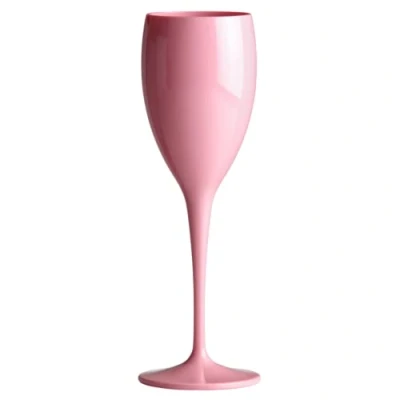 Image of AIOS Set of 6 Unbreakable Polycarbonate Pink Champagne/Prosecco Flutes.