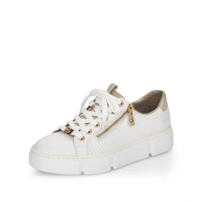 Image of Rieker Women lace up Shoes N5932, Ladies Casual Shoes,Sneakers,Laces,Sporty,Casual Shoe,Low Shoe,Street Shoe,White (Weiss / 80),39 EU 6 UK