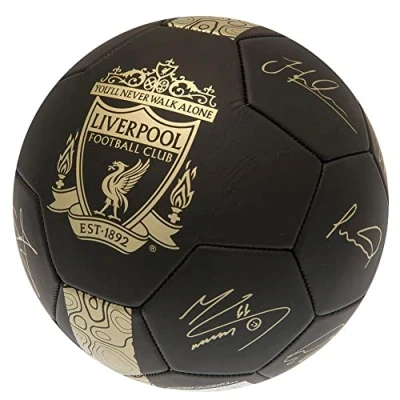 Image of Liverpool F.C. Phantom Signature Soccer Ball, Black/Gold, 5