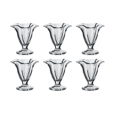 Image of Pasabahce 51068 Canada  Set of 6 Ice Cream Sundae Dishes / Dessert Decorative Glasses