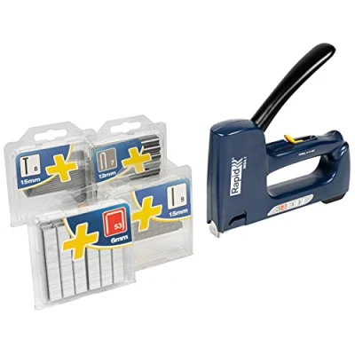 Image of Rapid Multi Function Staple Gun MS4.1 for No. 53 and 7 Staples, 8 Brads, 9 Pins, 4 in 1 Upholstery Cable Tacker with Ergonomic Handle All Steel Interior Wear Parts (22542960)