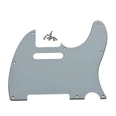 Image of KAISH 8 Hole Tele Style Pickguard TL Guitar Pick Guard Scratch Plate for Tele/Telecaster White 3 Ply